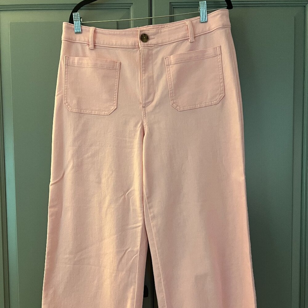 Loft Palmer Wide Leg Crop Pants in Twill